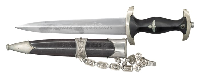WWII GERMAN M1936 CHAINED SS OFFICER'S DAGGER.