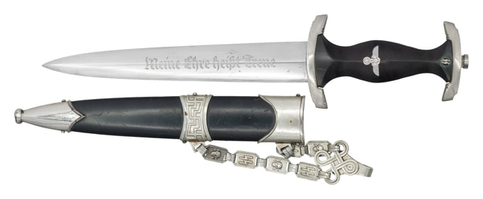 WWII GERMAN M1936 CHAINED SS OFFICER'S DAGGER.