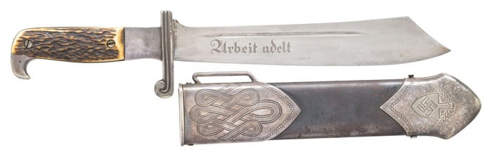 WWII GERMAN RAD HEWER OR DAGGER BY EICKHORN.