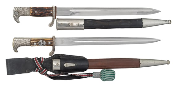2 WWII GERMAN POLICE DRESS BAYONETS.