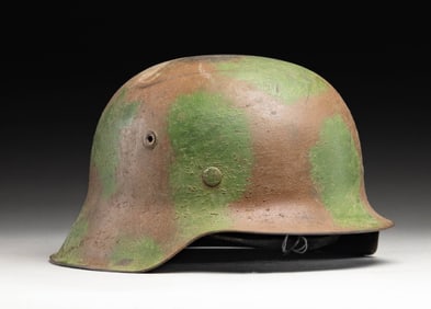 WWII GERMAN M42 HELMET WITH NORMANDY CAMOUFLAGE