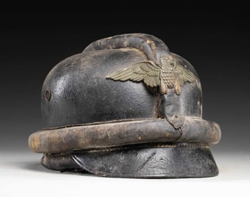 WWII GERMAN NSKK 1ST PATTERN MOTORCYCLE HELMET.