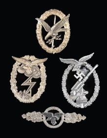 4 WWII GERMAN LUFTWAFFE BADGES AND AWARDS.