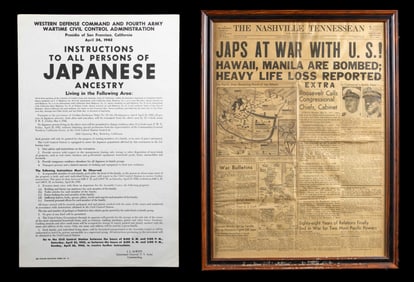 WWII JAPANESE AMERICAN INTERMENT POSTER & PAPER.