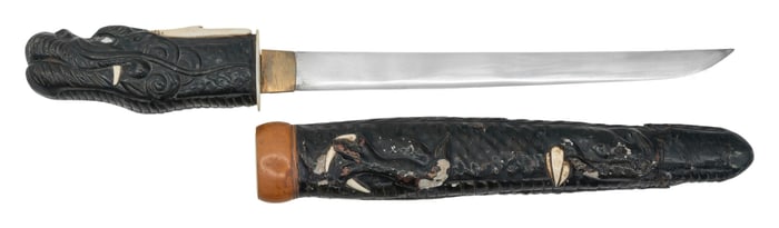 VISUALLY IMPRESSIVE JAPANESE TANTO WITH DRAGON