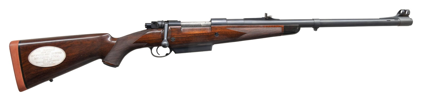 STERLING DAVENPORTS LAST RIFLE, A 500 JEFFREY: BUILT FOR PROF. HUNTER MICHAEL FELL. Cal. 500 Jeffrey. S# 9306. Sterling Davenport began making custom rifles in the late 70's while working for Harry Lawson. He then built a number of rifles for Rigb