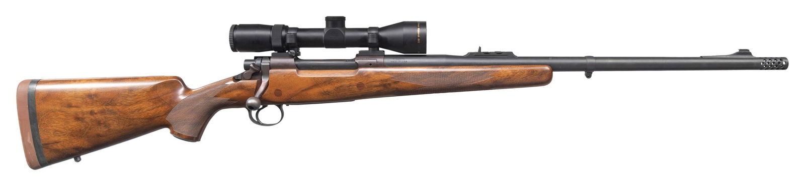 A-SQUARE HANNIBAL .416 HOFFMAN BOLT ACTION RIFLE.: Cal. 416 Hoffman. S# 486470. Bbl. 24 3/4". Hannibal bolt action rifle chambered in .416 Hoffman mfg. from a U.S. Model 1917 action by A-Square. Left side of the bbl. is marked "416 HOFFMAN", with "A-S