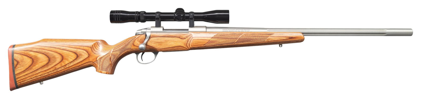 SAKO MODEL 75 III BOLT ACTION RIFLE.: Cal. 22-250. S# 733798. Bbl. 24" fluted. Rifle is sighted with a Redfield 3-9x power scope. Scope has duplex crosshair reticle & very good optics. Sako III rifle imported by Beretta USA. Bolt has matc