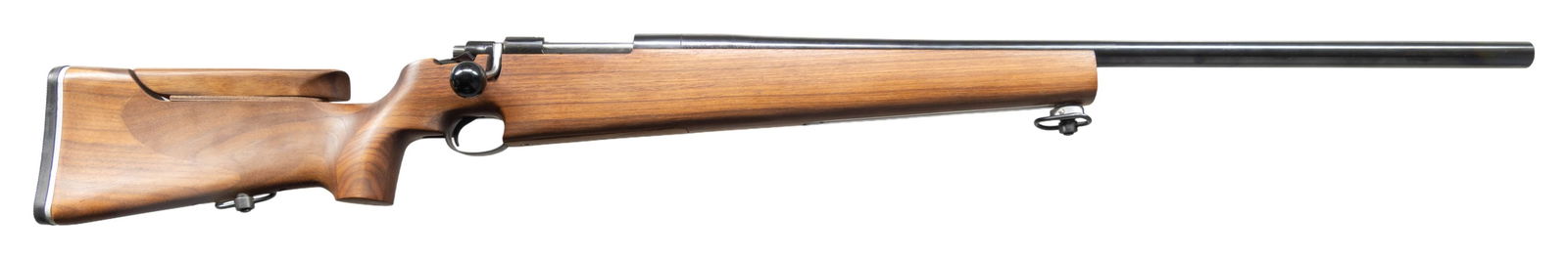 SCHULTZ & LARSEN MODEL 69 BOLT ACTION TARGET: RIFLE. Cal. 308 Win. S# 432045. Bbl. full floating 27 5/8" target with beveled target crown; drilled and tapped (6-48) for target blocks at muzzle and at rear. Mfg. 1960's to 1970's by S&L using surpl