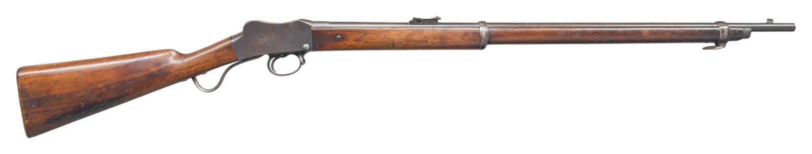 AUGUSTE FRANCOTTE MARTINI CADET SINGLE SHOT: BREECHLOADING RIFLE. Cal. 297/230 Long. S# 8619. Bbl. 27 9/16". Martini Cadet single shot breechloading rifle mfg. by Auguste Francotte. Left side of the receiver is marked stamped with Francotte's Cr