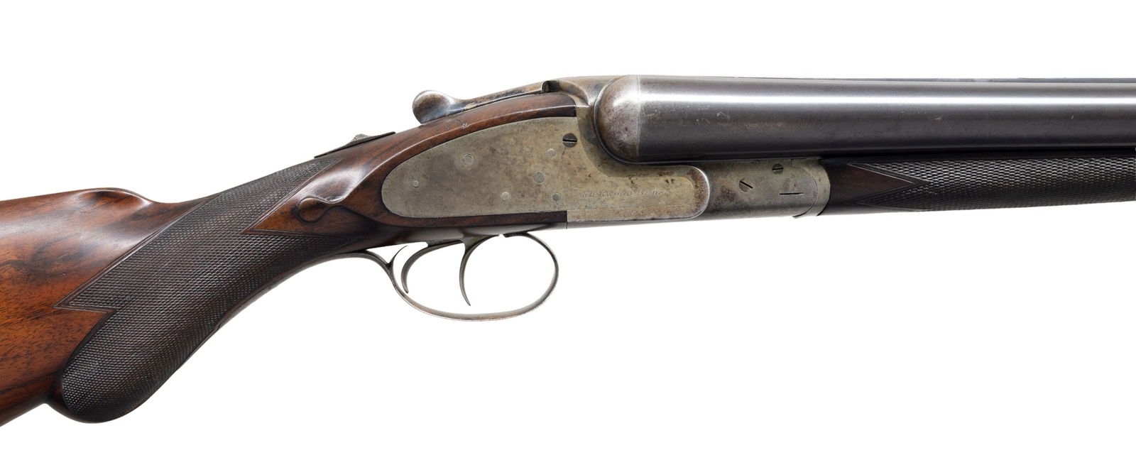 WONDERFUL PAIR OF DAVID KIRKWOOD SIDELOCK EJECTOR: 10 GA. WATERFOWLING GUNS SOLD BY KIRKWOOD BROS. Cal. 10 Ga. 2-7/8" (both). S# 1425 & 1426. Upon David's death in 1897 it appears that a large number of unfinished guns remained in the shop. Most likel