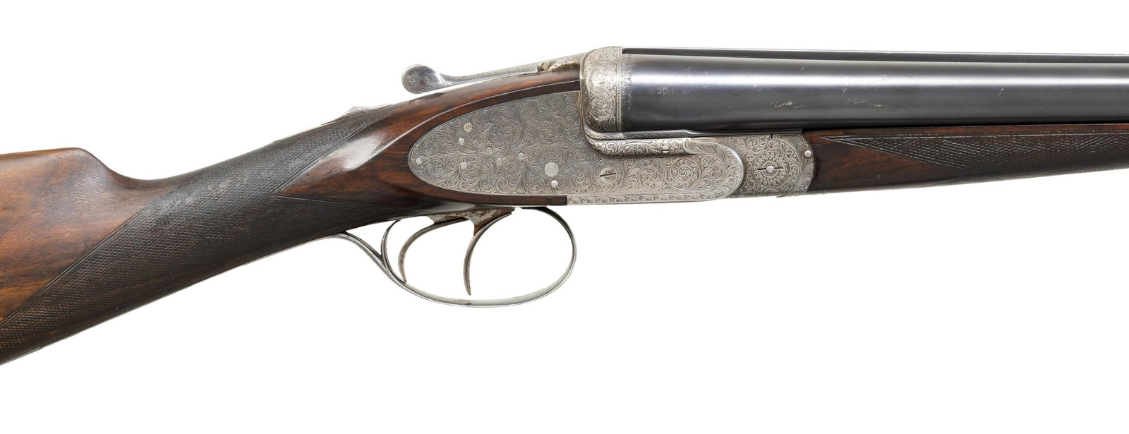 HIGH QUALITY SELF OPENING SIDELOCK EJECTOR GAME: GUN BY JOSEPH DEFOURNY. Cal. 12 Ga. 2-3/4". S# 10999 (1935). The 26-3/4" dovetailed barrels with slightly raised matted rib are engraved "A. JOS. DEFOURNY" "FABRICANT" "a Herstal-Liege" on tops. Barre