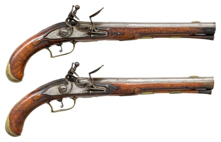 FINE PAIR MID 18TH CENTURY GERMANIC FLINTLOCK