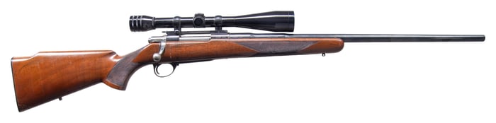 243 WIN., FINISH FN HIGH-POWER BOLT ACTION RIFLE.