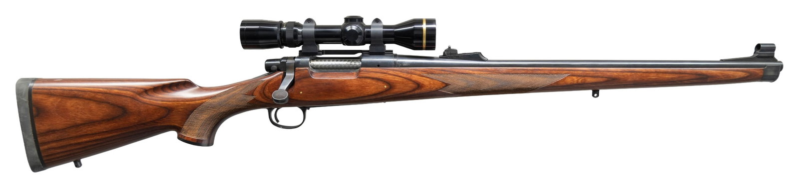 308 WIN. REMINGTON SEVEN LIGHTWEIGHT CUSTOM MS: BOLT ACTION RIFLE WITH LEUPOLD SCOPE. Cal. 308 Win. S# 7716949. This model was only available by Special order from the Remington Custom shop circa 1993-2011. Bbl. 20". Hooded ramp white bead front si