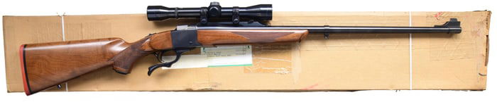 338 WIN MAG. RUGER NO. 1-S SINGLE SHOT RIFLE.