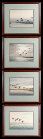 4 ORIGINAL WATERFOWL WATERCOLORS BY J.D. KNAP.
