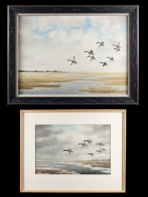 2 ORIGINAL WATERFOWL WATERCOLORS BY J.D. KNAP.