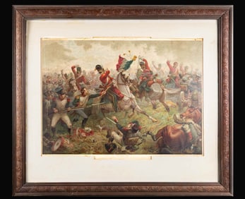 BATTLE OF WATERLOO SCOT'S GREYS PRINT.