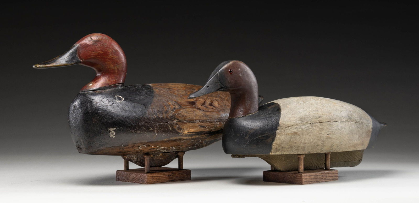 2 CANVASBACK DECOYS. - 2