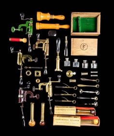 LARGE GROUPING OF BRITISH CASE ACCESSORIES