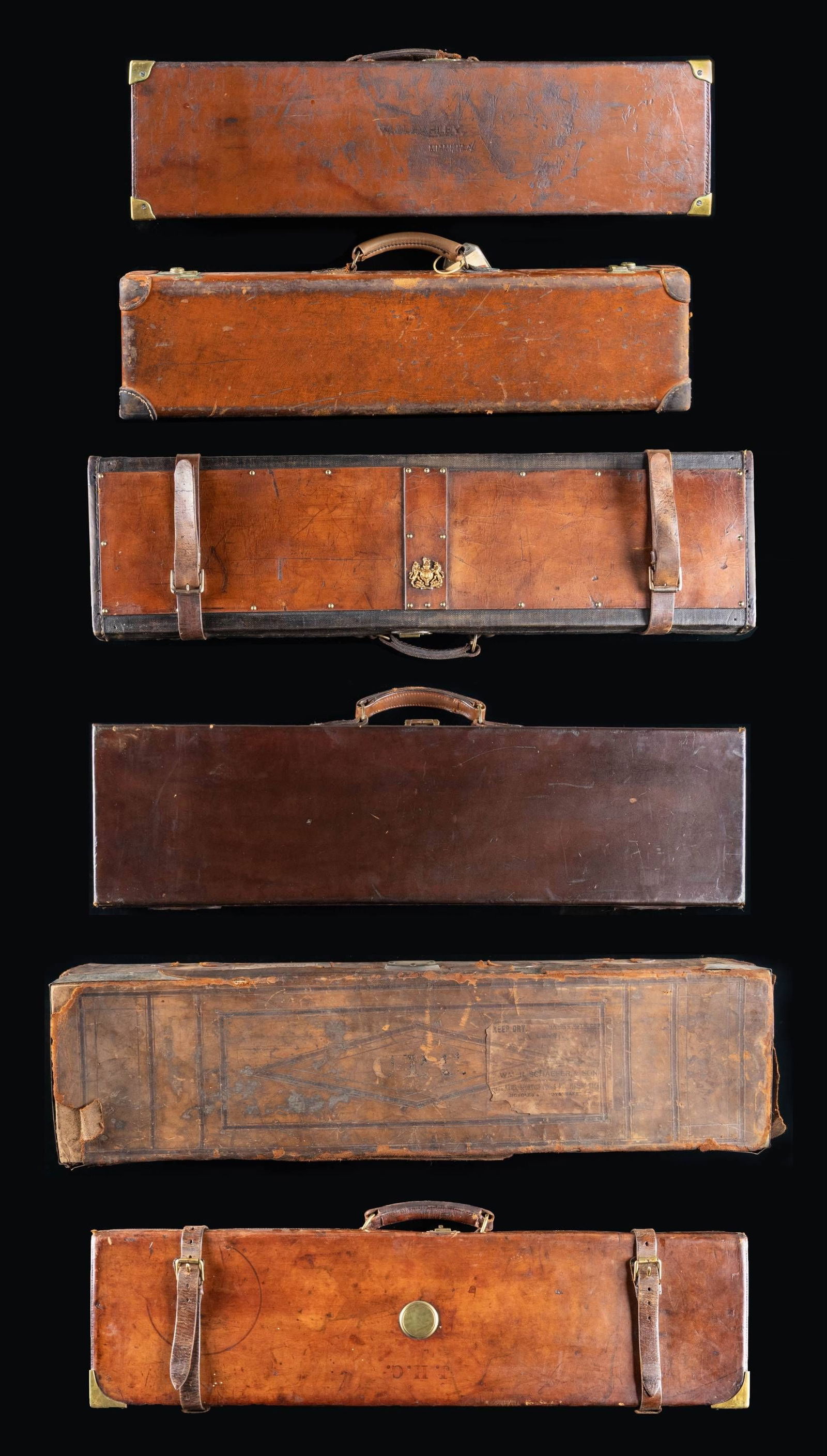 6 BRITISH STYLE HARD GUN CASES. (1 of 15)
