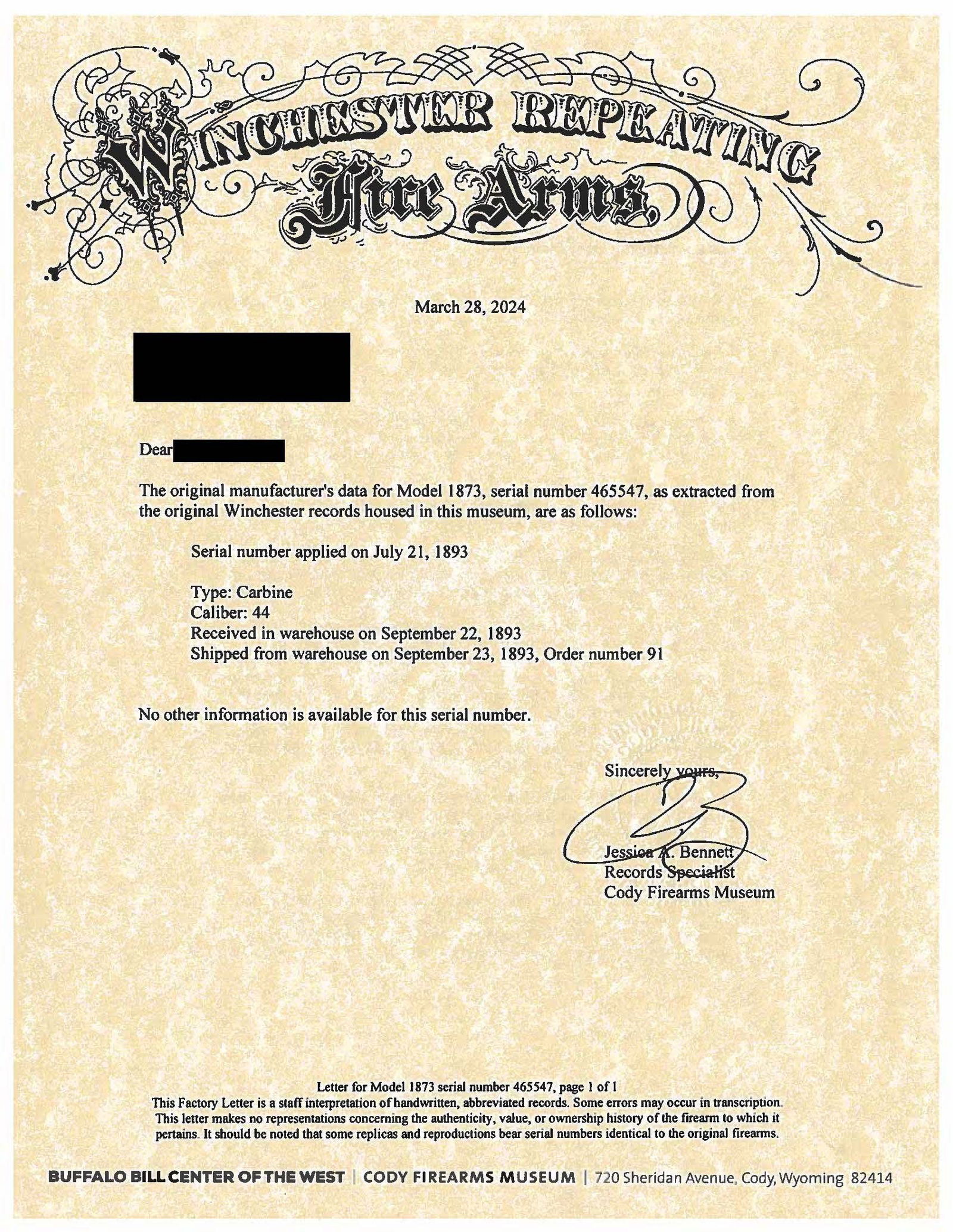 WINCHESTER 3RD MODEL 1873 LEVER ACTION SRC. - 5