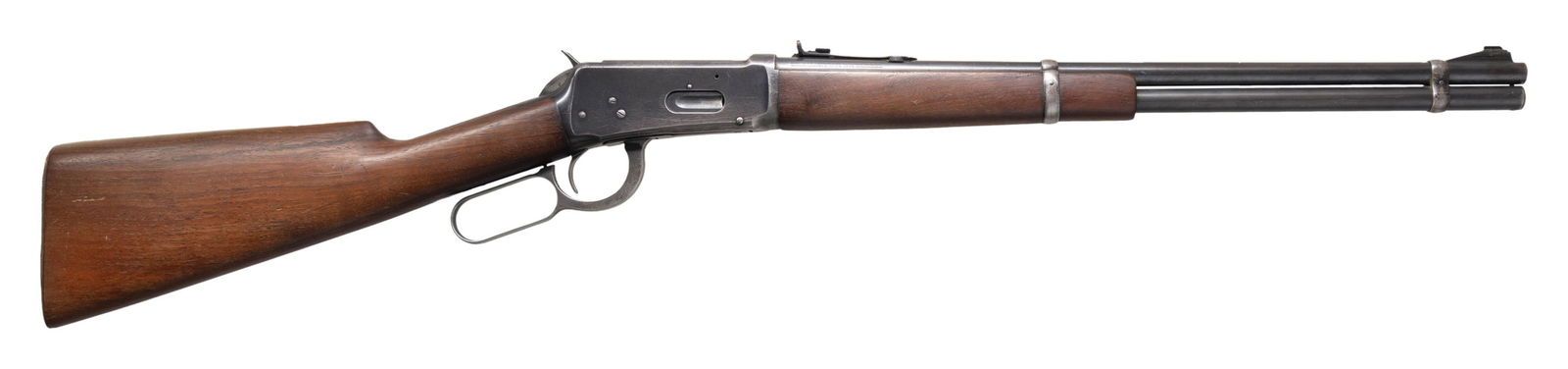 PRE-WAR WINCHESTER MODEL 94 LEVER ACTION CARBINE.: Cal. 30-30. S# 1194389. Bbl. 20". Model 94 lever action carbine mfg. by Winchester in 1939. Left side of the bbl. is marked with the model and cal. designations, with Winchester's mfg. information mar