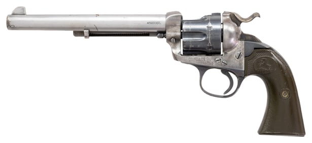 DAMAGED COLT BISLEY SA REVOLVER.