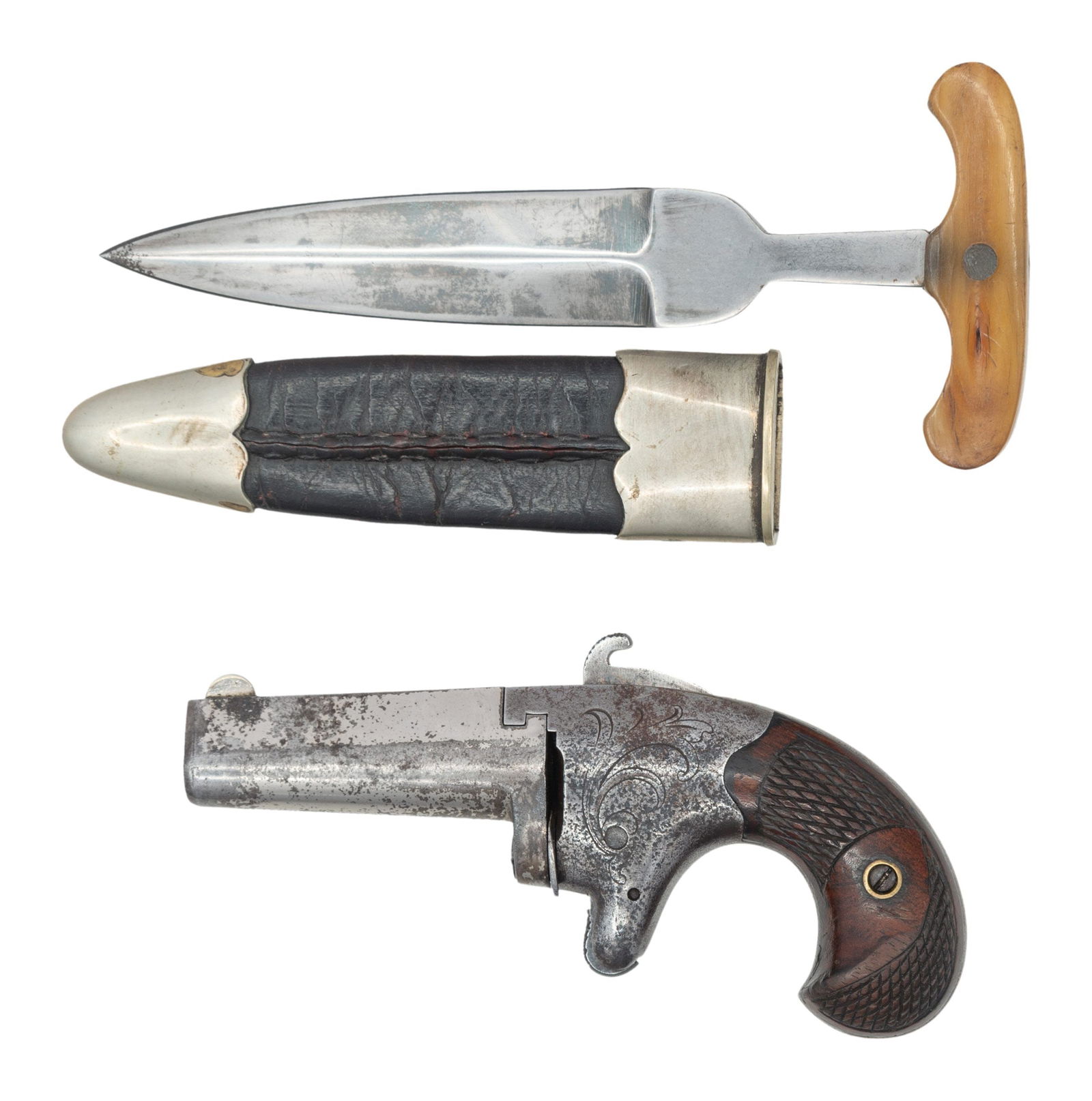 CASED COLT SECOND MODEL DERRINGER & PUSH DAGGER - 3