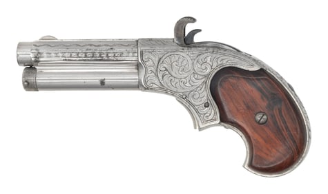 FINE ENGRAVED REMINGTON- RIDER MAGAZINE PISTOL.
