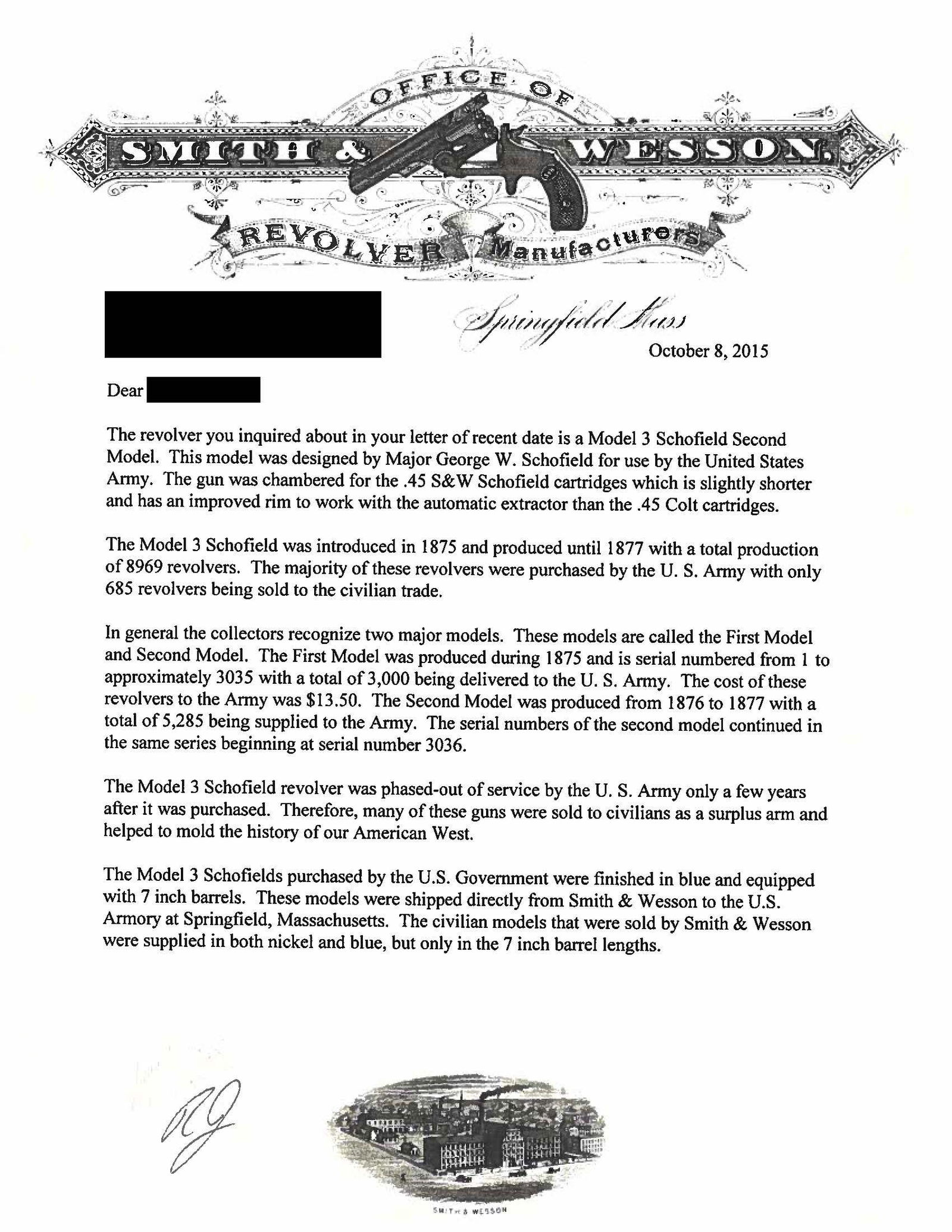 SMITH & WESSON 2ND MODEL SCHOFIELD U.S. MARKED - 3