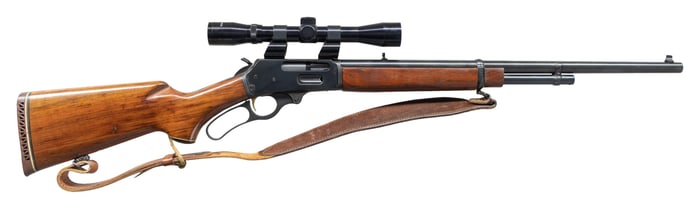 "JM" MARLIN MODEL 444S LEVER ACTION RIFLE.