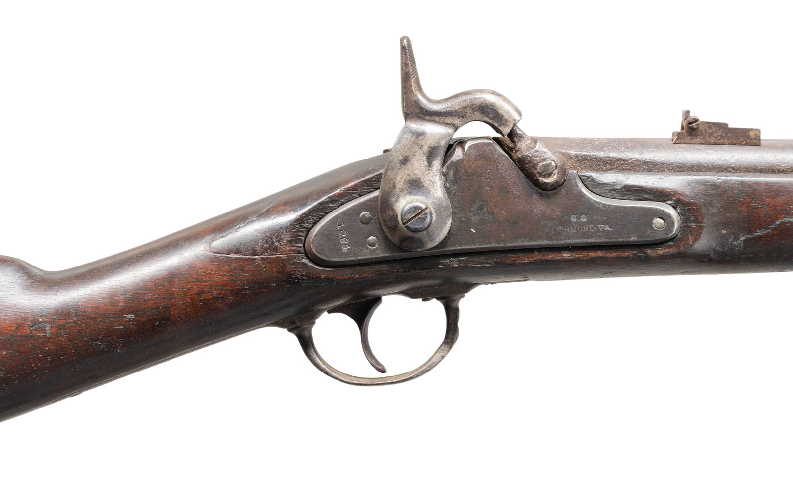 1864 DATED RICHMOND ARMORY MUZZLE LOADING CARBINE. - 3