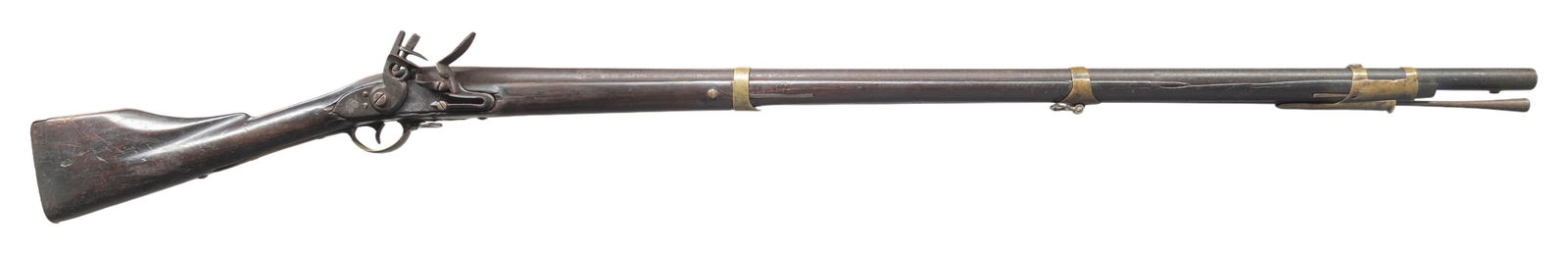 COMPOSITE NEW ENGLAND (?) FLINTLOCK MUSKET. (1 of 4)