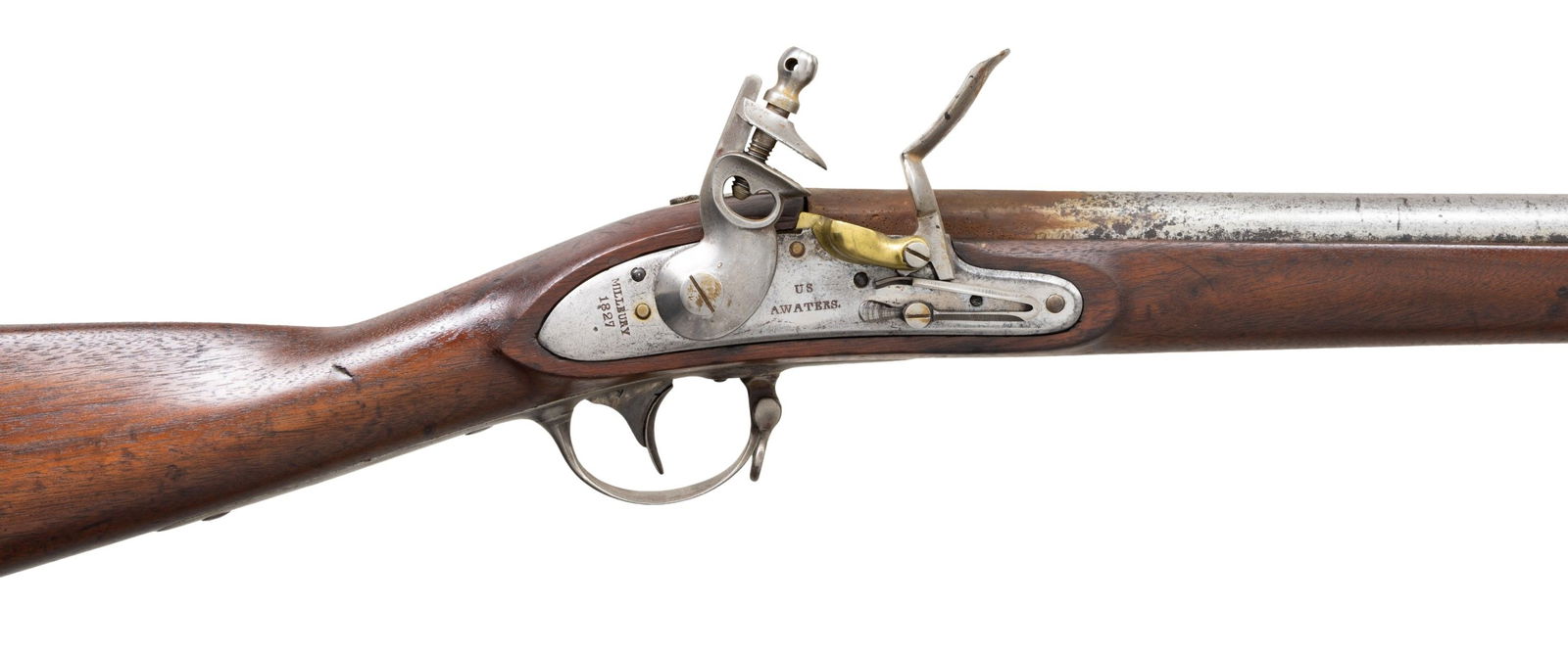 1827 DATED WATERS MODEL 1816 RECONVERTED FLINTLOCK - 3
