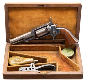 COLT 1855 ROOT MODEL 4 CASED REVOLVER.