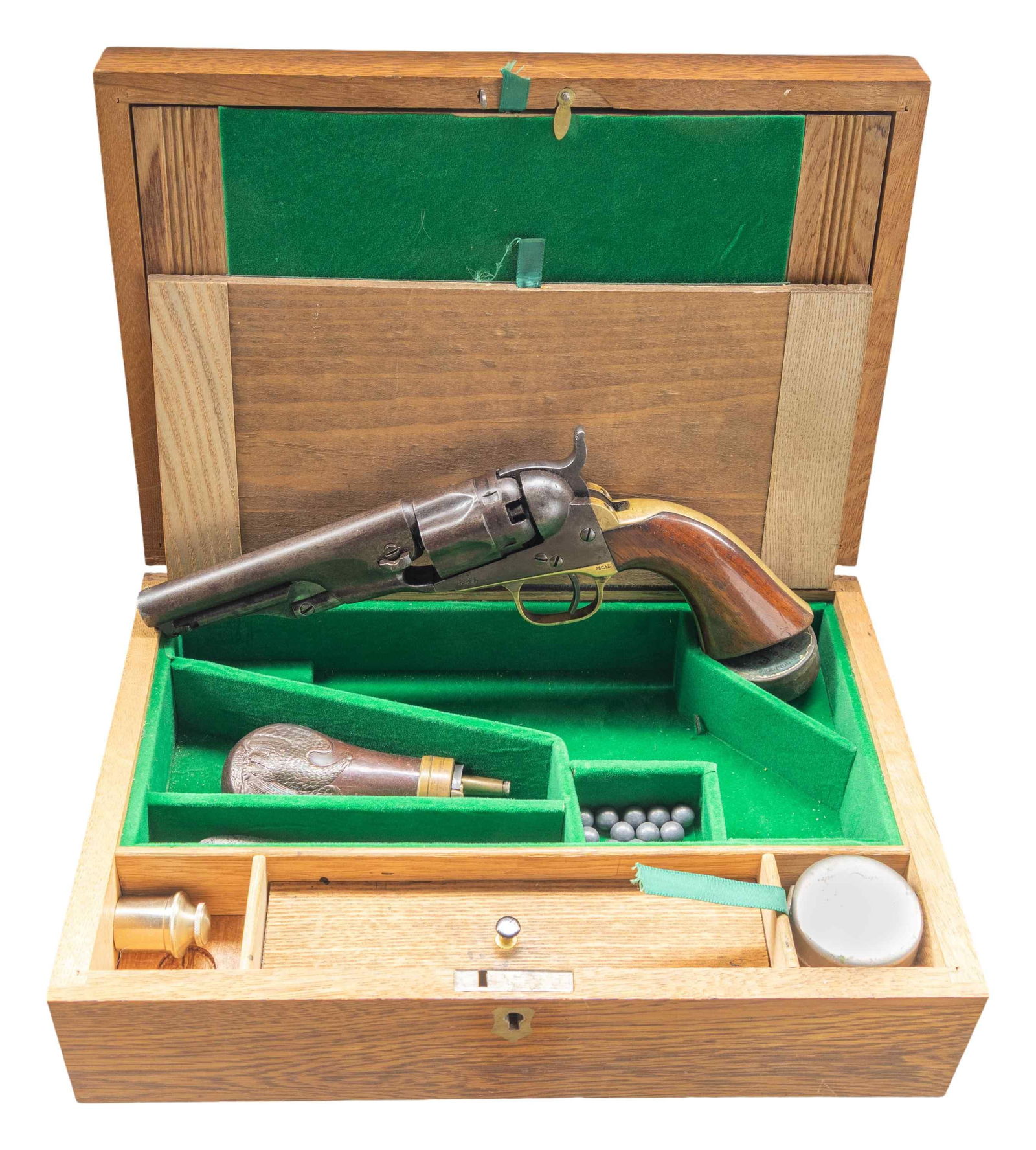 COLT 1862 POLICE REVOLVER IN MODERN LAP DESK. (1 of 3)