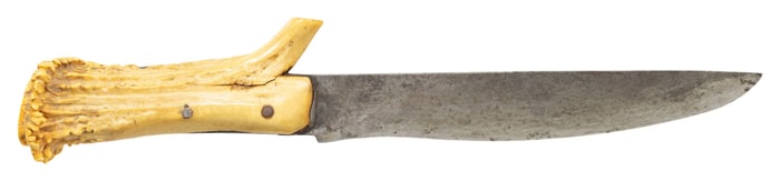 FINE PRIMITIVE AMERICAN FRONTIER SIDE KNIFE.