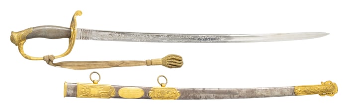 EXCEPTIONAL SILVER GRIP PRESENTATION SWORD OF LT.