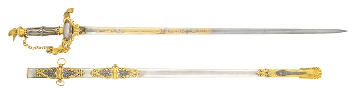 UNIQUE CIVIL WAR GOLD, SILVER & DIAMOND MOUNTED