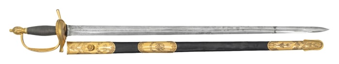 RARE US M1832 REGULATION GENERAL OFFICER'S SWORD.