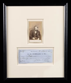 RARE JACK HAYS CDV & SIGNED CHECK.