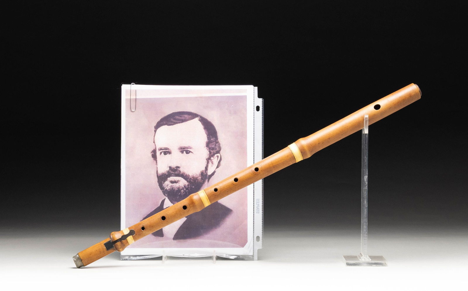 OUTSTANDING HISTORIC EARLY FLUTE BELONGING TO: LIEUTENANT BENJAMIN HUNTER OF THE U.S.S. CONSTITUTION. It is difficult to find early American made musical instruments and rarer yet to locate identified examples with a military association. This