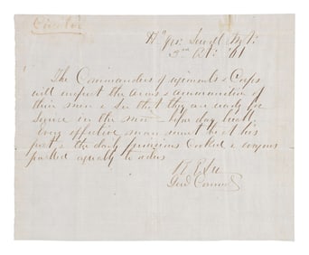 WARTIME ROBERT E LEE SIGNED MANUSCRIPT CIRCULAR.