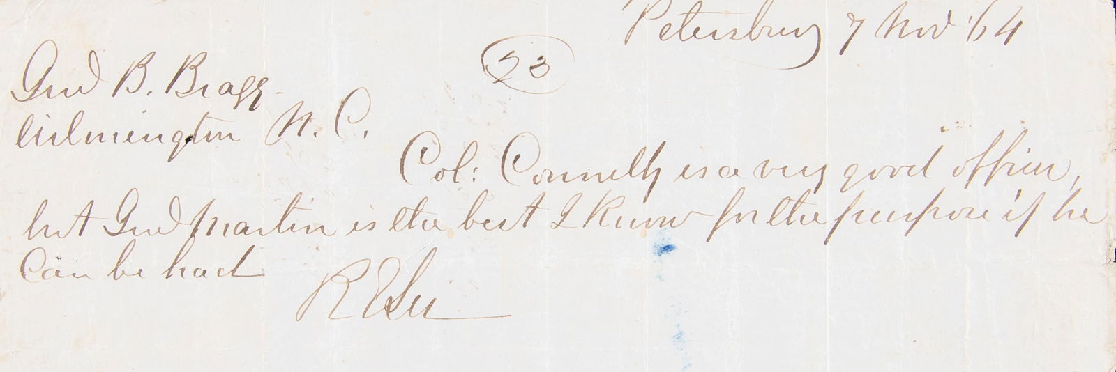 ROBERT E LEE MANUSCRIPT NOTE SIGNED TO GENERAL - 2