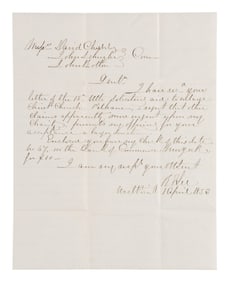 ROBERT E LEE AUTOGRAPH LETTER SIGNED.