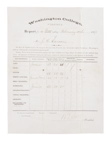 SCARCE ROBERT E LEE SIGNED WASHINGTON COLLEGE