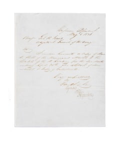 ROBERT E LEE SIGNED MILITARY LETTER.