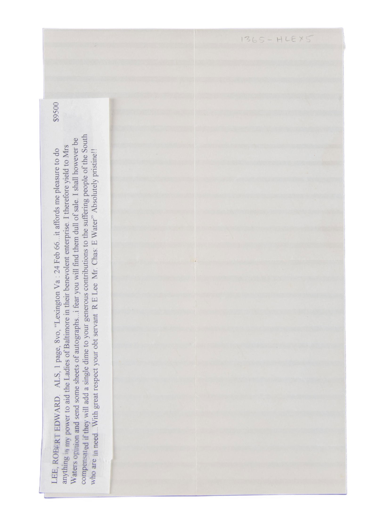 ROBERT E LEE AUTOGRAPH LETTER SIGNED. - 2